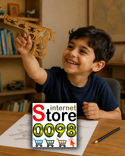 تفنگ خط کش 20 سانت سایز واقعی همراه با شابلون جنگنده - S210